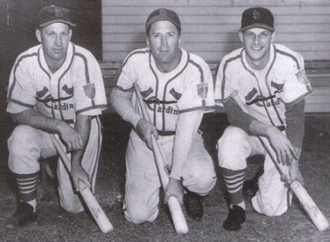 Enos Slaughter, Terry Moore, and Stan Musial